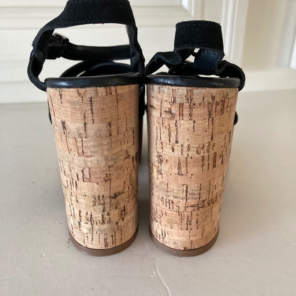 NWOT Free People Lisbon Platform Plain Black Strappy Mules Sz 36.5 - Picture 6 of 8